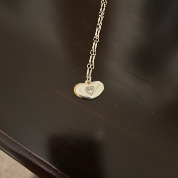 Beautiful Brighton Silver Tone Chain Gold Tone Heart Love Pendant Necklace - Picture 3 of 4